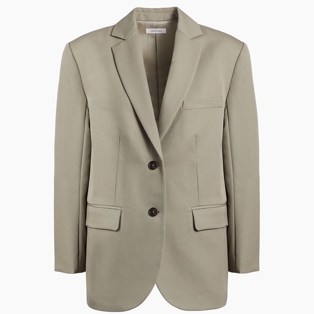 Anine Bing Quinn Blazer Green Khaki - Picture 4 of 9